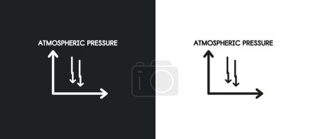Ilustración de Icono del contorno de presión atmosférica en colores blanco y negro. presión atmosférica icono de vector plano de la colección del tiempo para la web, aplicaciones móviles y ui. - Imagen libre de derechos