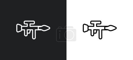 Ilustración de Bazooka icono de contorno en colores blanco y negro. bazooka icono de vector plano de la colección de armas para la web, aplicaciones móviles y ui. - Imagen libre de derechos