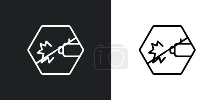 Illustration for No shooting outline icon in white and black colors. no shooting flat vector icon from weapons collection for web, mobile apps and ui. - Royalty Free Image
