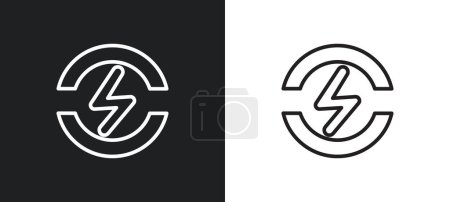 Illustration for Sceptic smile outline icon in white and black colors. sceptic smile flat vector icon from user interface collection for web, mobile apps and ui. - Royalty Free Image