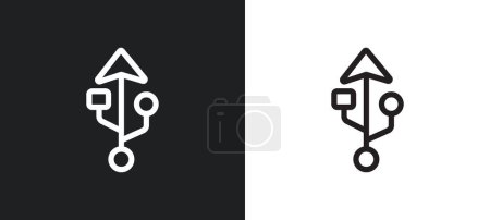 Illustration for In love smile outline icon in white and black colors. in love smile flat vector icon from user interface collection for web, mobile apps and ui. - Royalty Free Image