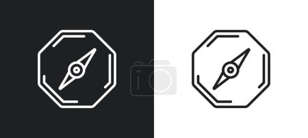 Illustration for Image with mountains outline icon in white and black colors. image with mountains flat vector icon from user interface collection for web, mobile apps and ui. - Royalty Free Image