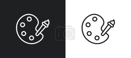 Illustration for Images interface outline icon in white and black colors. images interface flat vector icon from user interface collection for web, mobile apps and ui. - Royalty Free Image