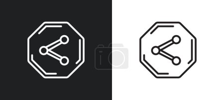 Ilustración de Punto en el icono del contorno en colores blanco y negro. punto en el icono de vector plano de la colección de interfaz de usuario para la web, aplicaciones móviles y ui. - Imagen libre de derechos