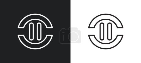 Illustration for Unlink outline icon in white and black colors. unlink flat vector icon from user interface collection for web, mobile apps and ui. - Royalty Free Image