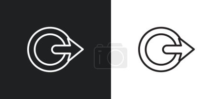 Illustration for Number outline icon in white and black colors. number flat vector icon from user interface collection for web, mobile apps and ui. - Royalty Free Image
