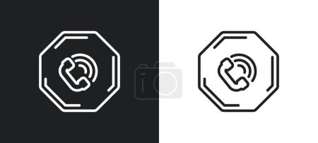 Ilustración de Ajuste icono del contorno en colores blanco y negro. ajuste icono de vector plano de la colección de interfaz de usuario para web, aplicaciones móviles y ui. - Imagen libre de derechos