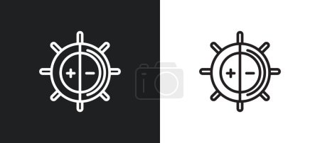 Illustration for Object alignment outline icon in white and black colors. object alignment flat vector icon from user interface collection for web, mobile apps and ui. - Royalty Free Image