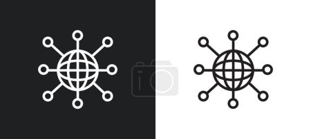 Illustration for Wiring outline icon in white and black colors. wiring flat vector icon from user interface collection for web, mobile apps and ui. - Royalty Free Image