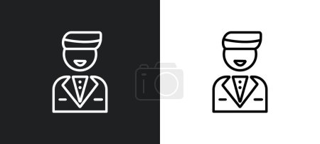 Illustration for Groom avatar outline icon in white and black colors. groom avatar flat vector icon from user collection for web, mobile apps and ui. - Royalty Free Image