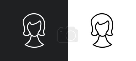 Illustration for Hair wig outline icon in white and black colors. hair wig flat vector icon from user collection for web, mobile apps and ui. - Royalty Free Image