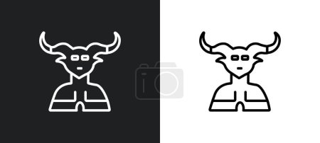 Illustration for Satyr outline icon in white and black colors. satyr flat vector icon from user collection for web, mobile apps and ui. - Royalty Free Image