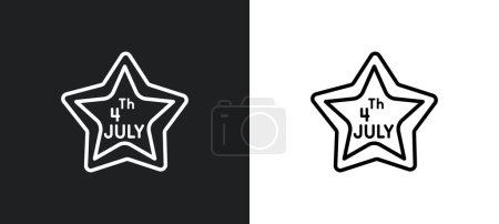 Illustration for Independence day outline icon in white and black colors. independence day flat vector icon from united states collection for web, mobile apps and ui. - Royalty Free Image