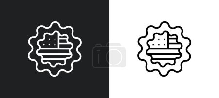 Illustration for Sticker outline icon in white and black colors. sticker flat vector icon from united states collection for web, mobile apps and ui. - Royalty Free Image