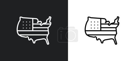 Illustration for America outline icon in white and black colors. america flat vector icon from united states collection for web, mobile apps and ui. - Royalty Free Image