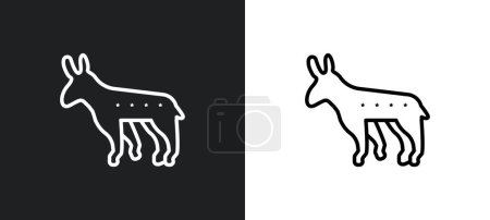 Illustration for Donkey outline icon in white and black colors. donkey flat vector icon from united states collection for web, mobile apps and ui. - Royalty Free Image