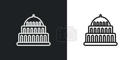Illustration for Washington outline icon in white and black colors. washington flat vector icon from united states collection for web, mobile apps and ui. - Royalty Free Image