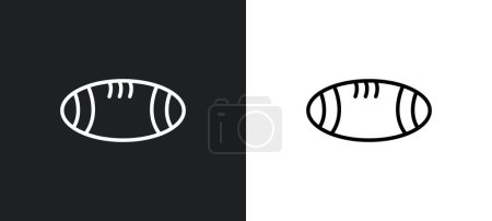 Ilustración de Icono del contorno de rugby en colores blanco y negro. rugby icono de vector plano de la colección de estados unidos para la web, aplicaciones móviles y ui. - Imagen libre de derechos