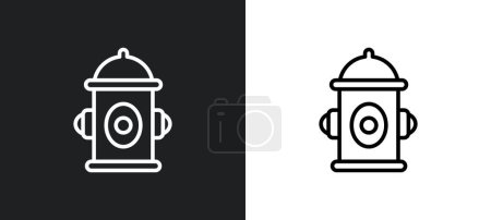 Illustration for Fire hydrant outline icon in white and black colors. fire hydrant flat vector icon from united states collection for web, mobile apps and ui. - Royalty Free Image