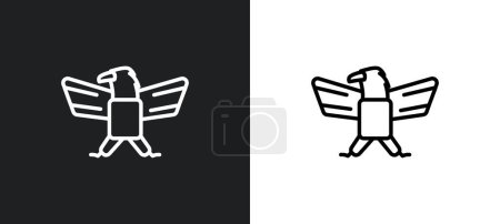 Ilustración de Icono de contorno de águila en colores blanco y negro. águila icono de vector plano de la colección de estados unidos para la web, aplicaciones móviles y ui. - Imagen libre de derechos