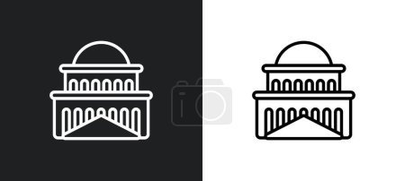 Illustration for Capitol outline icon in white and black colors. capitol flat vector icon from united states collection for web, mobile apps and ui. - Royalty Free Image