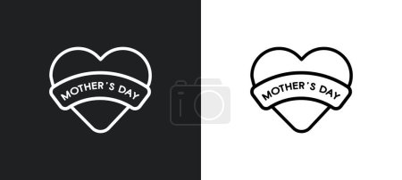 Illustration for Mother's day outline icon in white and black colors. mother's day flat vector icon from united states of america collection for web, mobile apps and ui. - Royalty Free Image