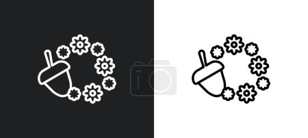 Illustration for Thanksgiving ornament outline icon in white and black colors. thanksgiving ornament flat vector icon from united states of america collection for web, mobile apps and ui. - Royalty Free Image