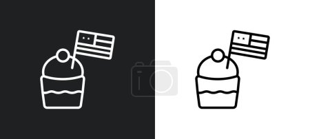 Illustration for Bake outline icon in white and black colors. bake flat vector icon from united states of america collection for web, mobile apps and ui. - Royalty Free Image