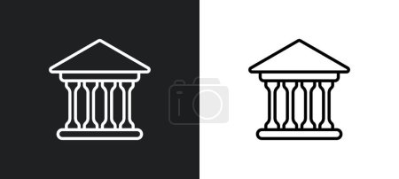 Illustration for Government outline icon in white and black colors. government flat vector icon from united states of america collection for web, mobile apps and ui. - Royalty Free Image