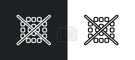 dot crossed outline icon in white and black colors. dot crossed flat vector icon from ultimate glyphicons collection for web, mobile apps and ui.