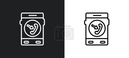 Ilustración de Icono del contorno del teléfono entrante en colores blanco y negro. icono de vector plano de teléfono entrante de última colección de glifos para web, aplicaciones móviles y ui. - Imagen libre de derechos