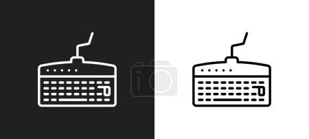 wireless keyboard outline icon in white and black colors. wireless keyboard flat vector icon from ultimate glyphicons collection for web, mobile apps and ui.