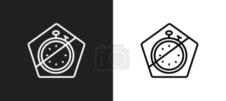 Illustration for Timer off outline icon in white and black colors. timer off flat vector icon from ultimate glyphicons collection for web, mobile apps and ui. - Royalty Free Image