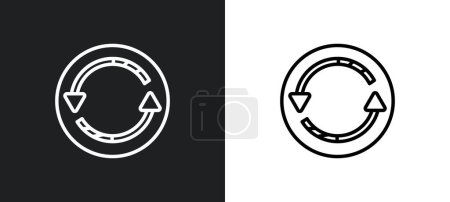 reload arrow outline icon in white and black colors. reload arrow flat vector icon from ultimate glyphicons collection for web, mobile apps and ui.