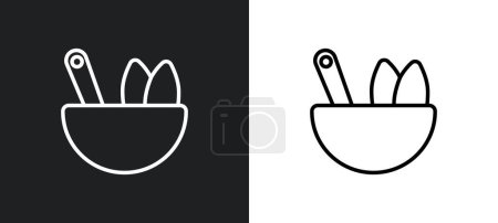 Illustration for Medicine mortar outline icon in white and black colors. medicine mortar flat vector icon from ultimate glyphicons collection for web, mobile apps and ui. - Royalty Free Image