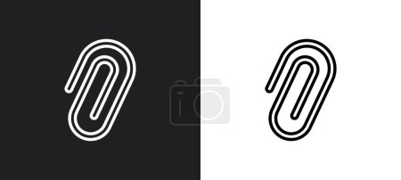 Illustration for Attach rotated outline icon in white and black colors. attach rotated flat vector icon from ultimate glyphicons collection for web, mobile apps and ui. - Royalty Free Image