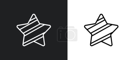 Illustration for Empty star outline icon in white and black colors. empty star flat vector icon from ultimate glyphicons collection for web, mobile apps and ui. - Royalty Free Image
