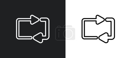 rechargez l'icône de contour de flèche circulaire en blanc et noir. recharger flèche circulaire icône vectorielle plate de la collection ultime glyphicons pour le web, applications mobiles et ui.