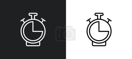 Illustration for Time almost full outline icon in white and black colors. time almost full flat vector icon from ultimate glyphicons collection for web, mobile apps and ui. - Royalty Free Image