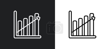 Illustration for Upload arrow with bar outline icon in white and black colors. upload arrow with bar flat vector icon from ultimate glyphicons collection for web, mobile apps and ui. - Royalty Free Image