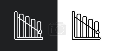 Ilustración de Descargar flecha con el icono del contorno de la barra en colores blanco y negro. flecha de descarga con barra plana icono de vectores de última colección de glifos para la web, aplicaciones móviles y ui. - Imagen libre de derechos