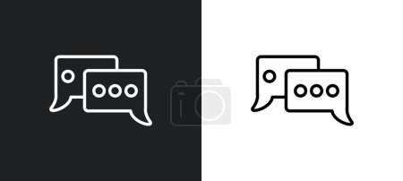 message bubble outline icon in white and black colors. message bubble flat vector icon from ultimate glyphicons collection for web, mobile apps and ui.