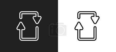 refresh curve arrows outline icon in white and black colors. refresh curve arrows flat vector icon from ultimate glyphicons collection for web, mobile apps and ui.