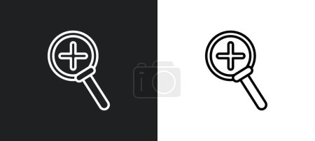Ilustración de Zoom icono del contorno del botón en colores blanco y negro. botón de zoom icono de vector plano de última colección de glifos para la web, aplicaciones móviles y ui. - Imagen libre de derechos