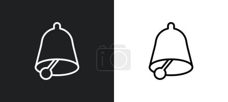 Illustration for Alarm bell outline icon in white and black colors. alarm bell flat vector icon from ultimate glyphicons collection for web, mobile apps and ui. - Royalty Free Image