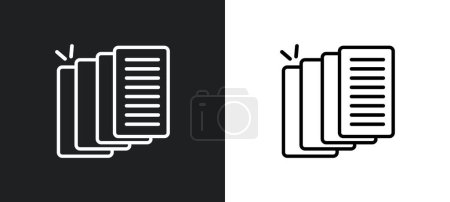 Illustration for White paper outline icon in white and black colors. white paper flat vector icon from user interface collection for web, mobile apps and ui. - Royalty Free Image