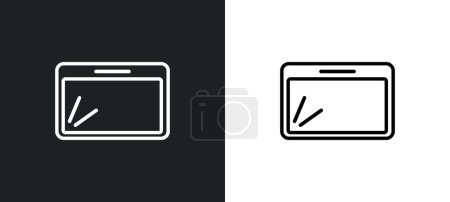 Illustration for Data writing board interface outline icon in white and black colors. data writing board interface flat vector icon from user interface collection for web, mobile apps and ui. - Royalty Free Image