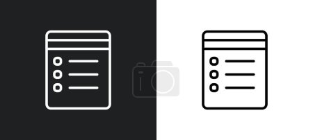 Illustration for Data windows outline icon in white and black colors. data windows flat vector icon from user interface collection for web, mobile apps and ui. - Royalty Free Image