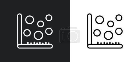Illustration for Scatter circle outline icon in white and black colors. scatter circle flat vector icon from user interface collection for web, mobile apps and ui. - Royalty Free Image