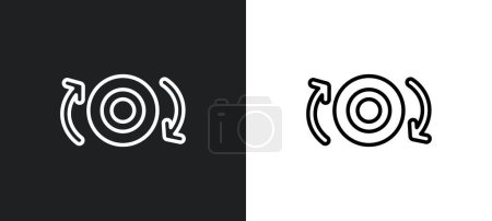 Illustration for Data looping interface outline icon in white and black colors. data looping interface flat vector icon from user interface collection for web, mobile apps and ui. - Royalty Free Image